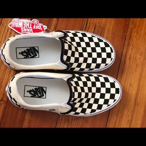 Vans checkerboard slip ons